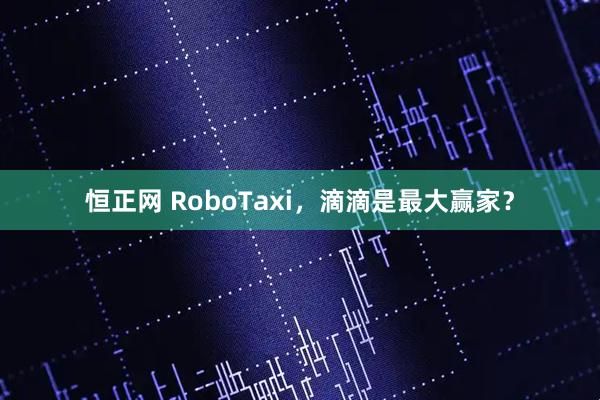 恒正网 RoboTaxi，滴滴是最大赢家？